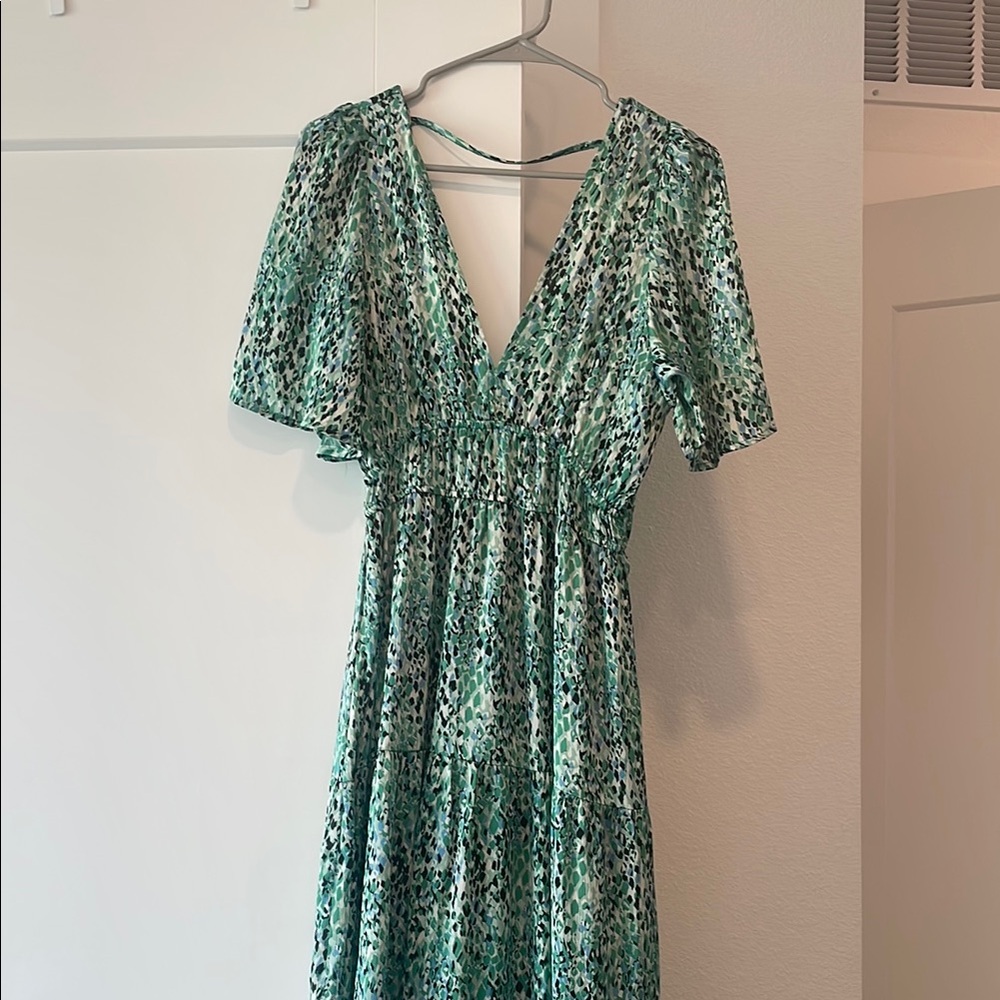 Long green dress
